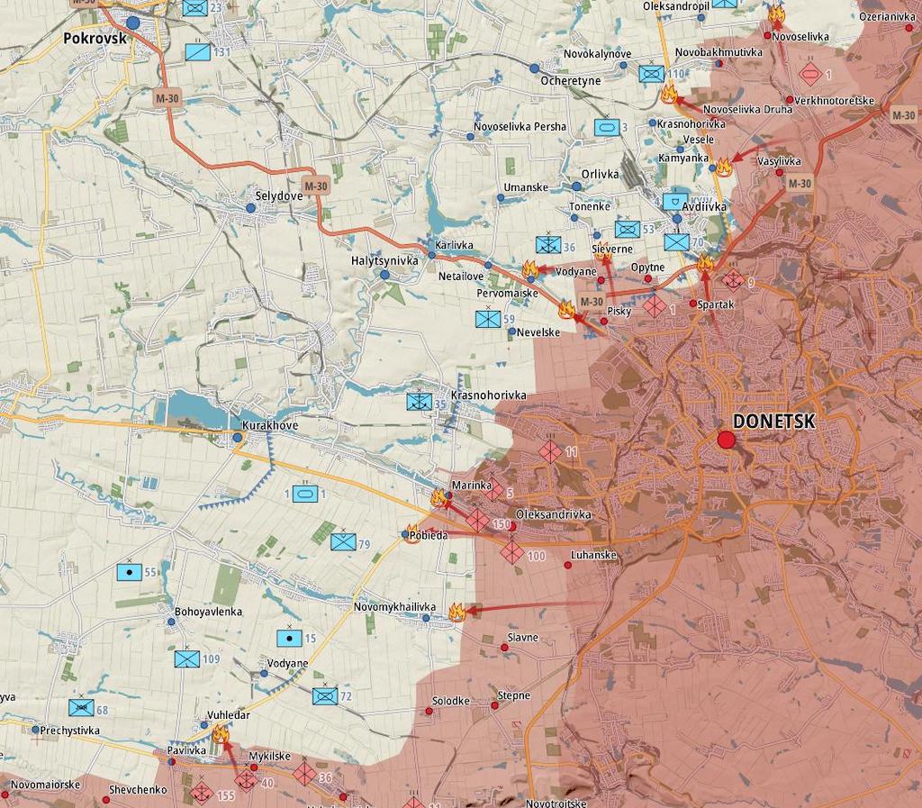 Фронт под Донецком (Карта: Военная земля)