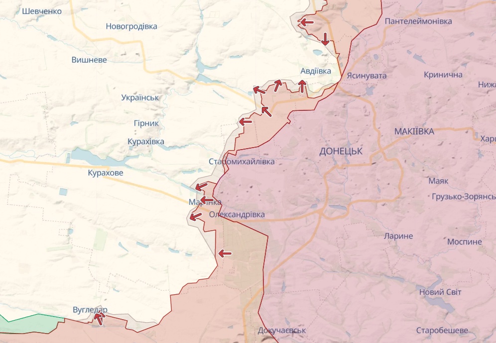Генштаб: русские штурмуют Бахмут, атакуют под Авдеевкой, Марьинкой, Кременной - карта