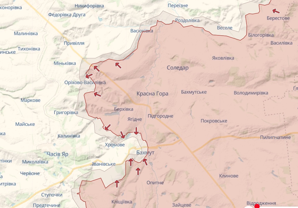 Генштаб: русские штурмуют Бахмут, атакуют под Авдеевкой, Марьинкой, Кременной - карта