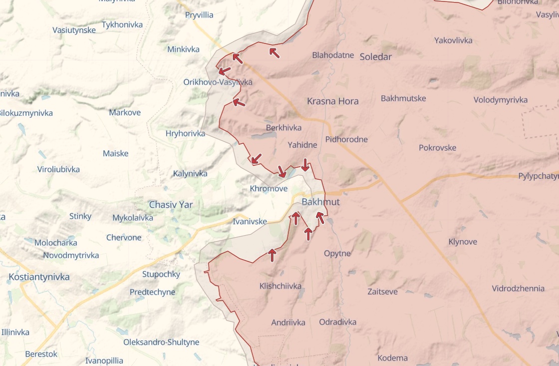 Генштаб: Россия штурмует Бахмут, атакует под Авдеевкой, Марьинкой, Кременной - карта