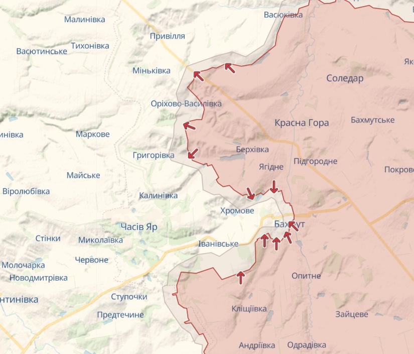 Генштаб: Белогоровка, Бахмут, Авдеевка, Марьинка остаются в эпицентре боев - карта