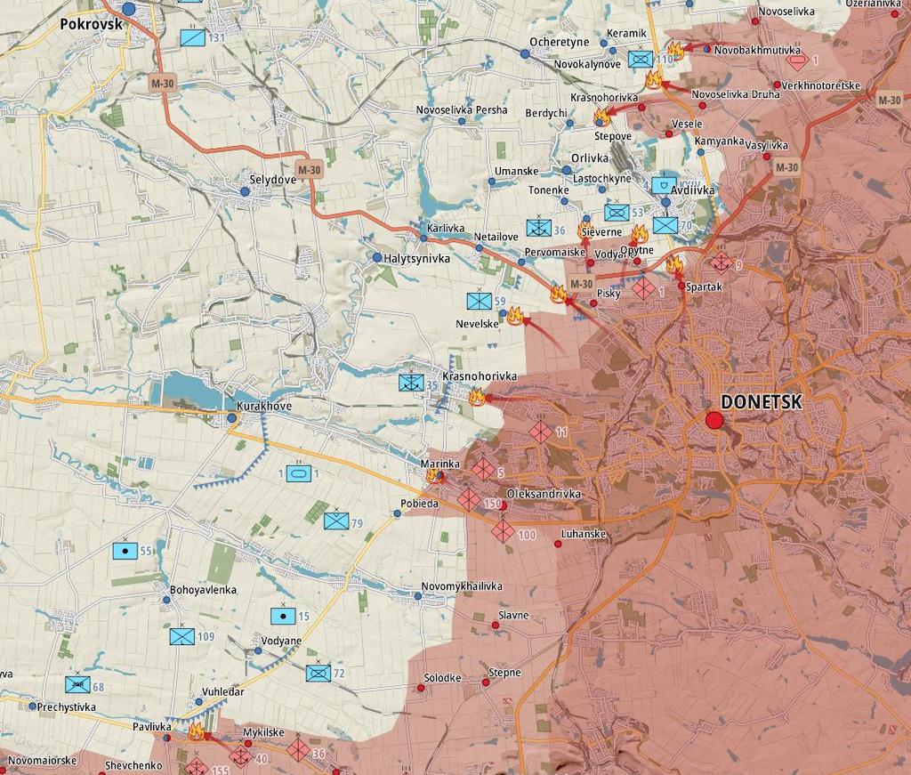 Фронт под Донецком (Карта: Военная земля)