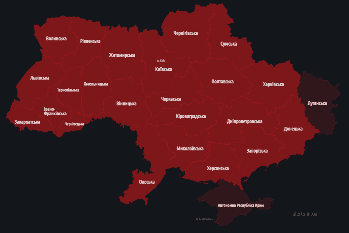 По всей Украине объявлена ​​тревога в связи с взлетом МиГ-31К ВКС РФ / скриншот