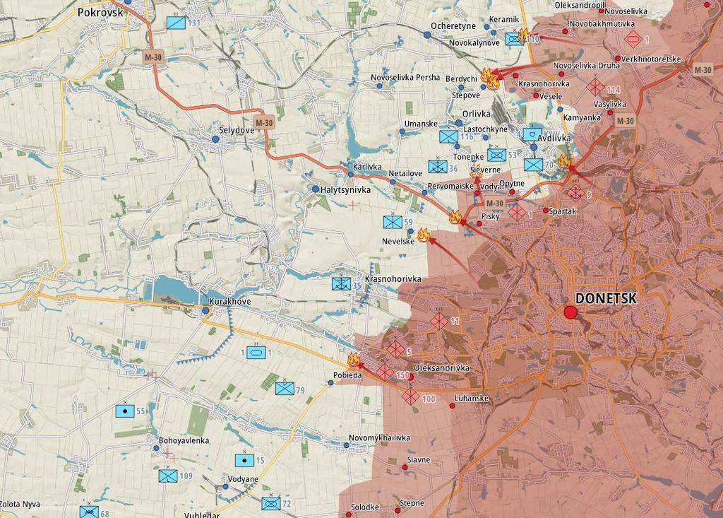 Фронт под Донецком (Карта: Военная земля)