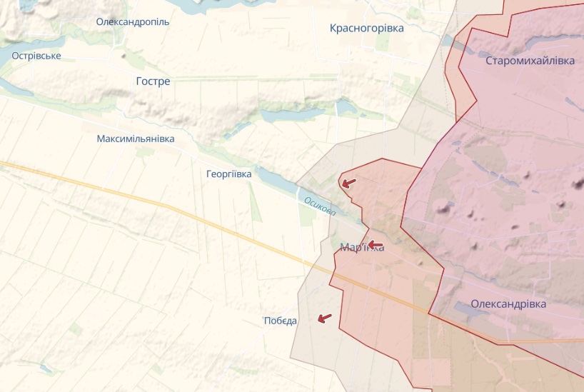 Генштаб: За Бахмут идут тяжелые бои, атаки русских на Марьинку и Авдеевку отбиты - карта