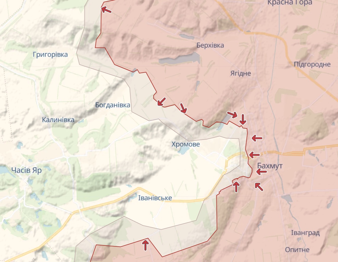 Генштаб: Самые ожесточенные бои за Бахмут и Марьинку, наступление под Кременной - карта