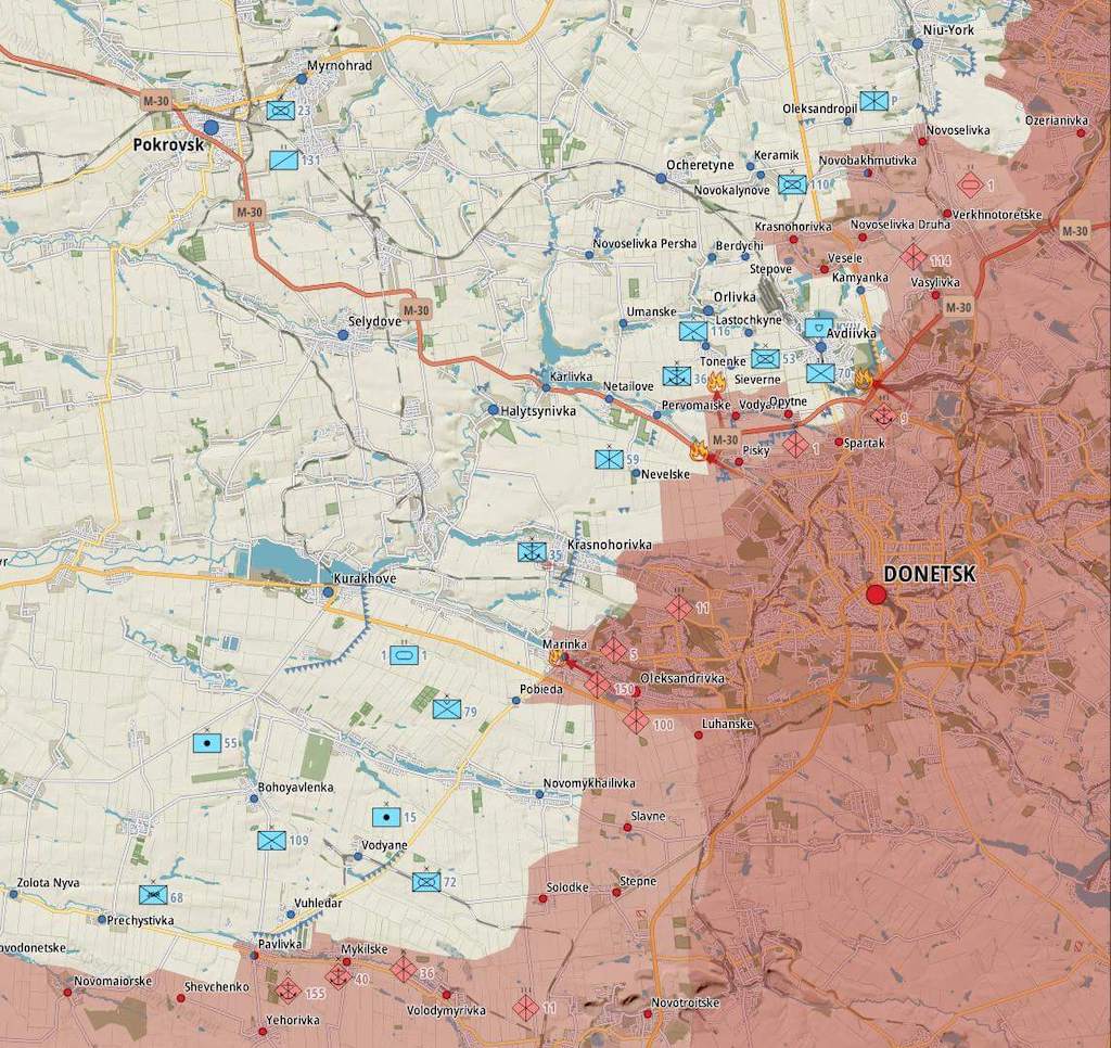 Фронт под Донецком (Карта: Военная земля)