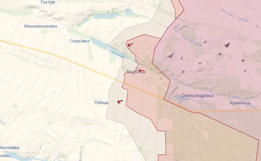 Генштаб: За Бахмут идут тяжелые бои, атаки оккупантов под Марьинкой отбиты - карта