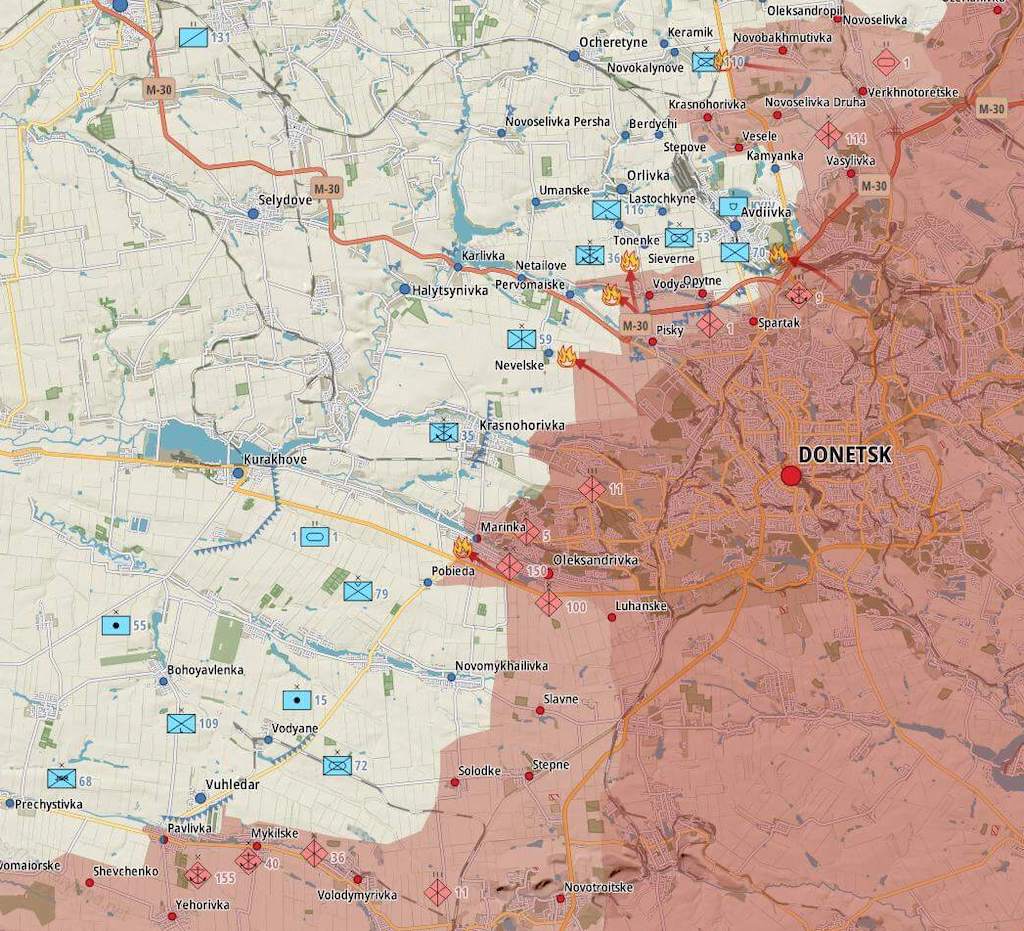 Фронт под Донецком (Карта: Военная земля)