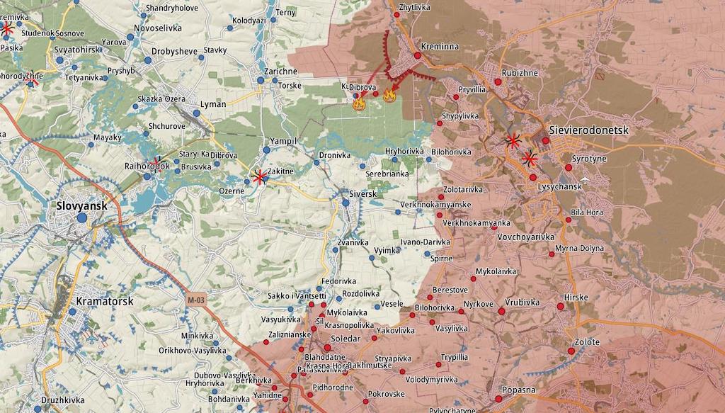 Фронт у Кременной (Карта: Военная земля)