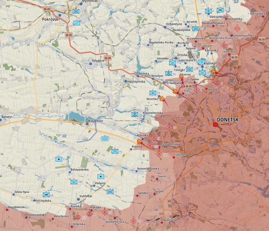 Фронт под Донецком (Карта: Militay Land)