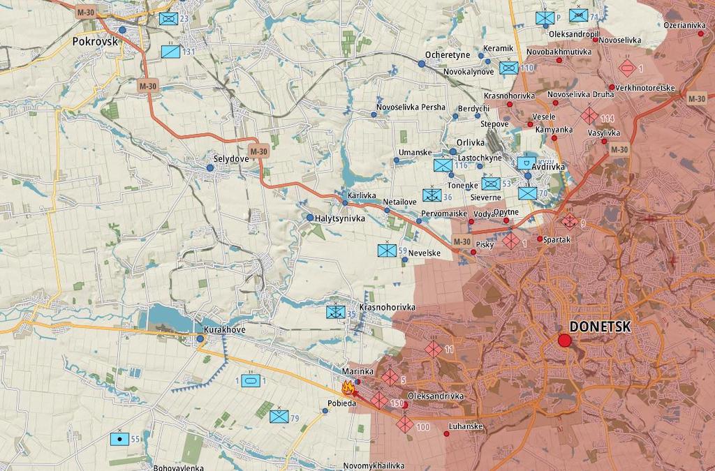 Фронт под Донецком (Карта: Militay Land)