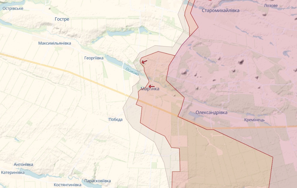 Генштаб: В Бахмуте продолжаются бои. Россия атаковала в Марьинке, Авдеевке, под Лиманом - карта