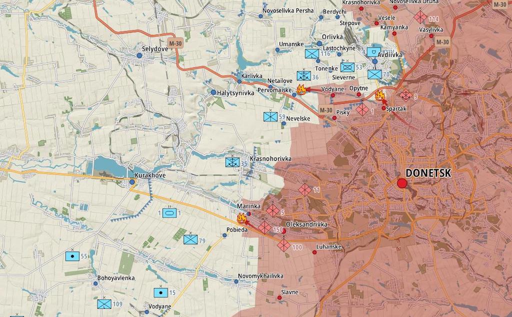 Фронт под Донецком (Карта: Военная земля)