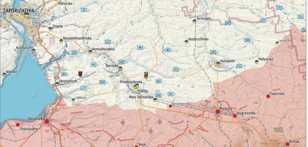 Фронт в Запорожской области (Карта: Военная страна)