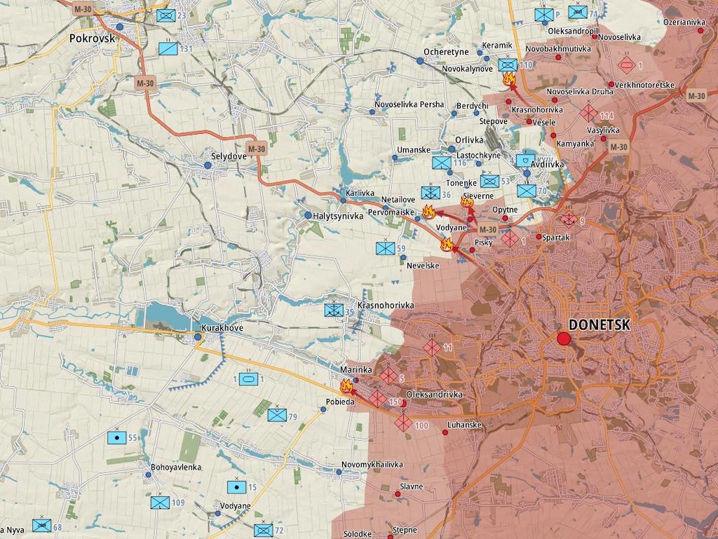 Фронт под Донецком (Карта: Военная земля)