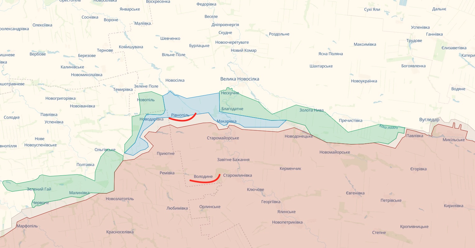 Генштаб: Силы обороны имели частичный успех на ровнопольско-володинском направлении - карта