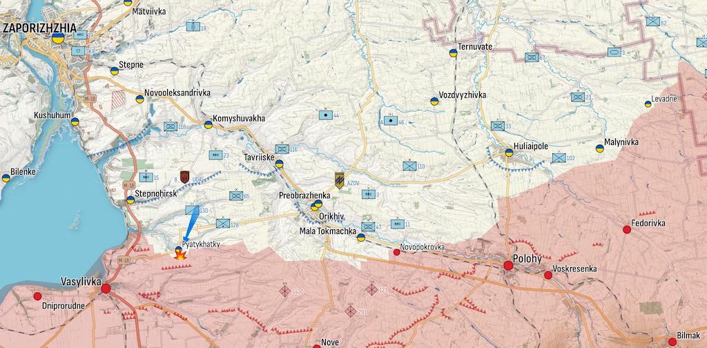 Фронт в Запорожской области (Карта: Военная страна)