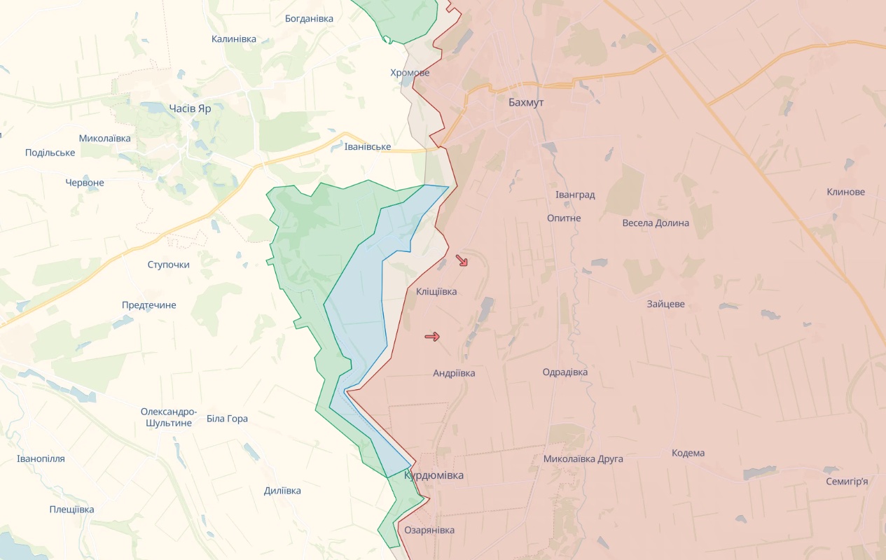Генштаб: ВСУ добились успеха в Запорожье и южнее Бахмута - карта