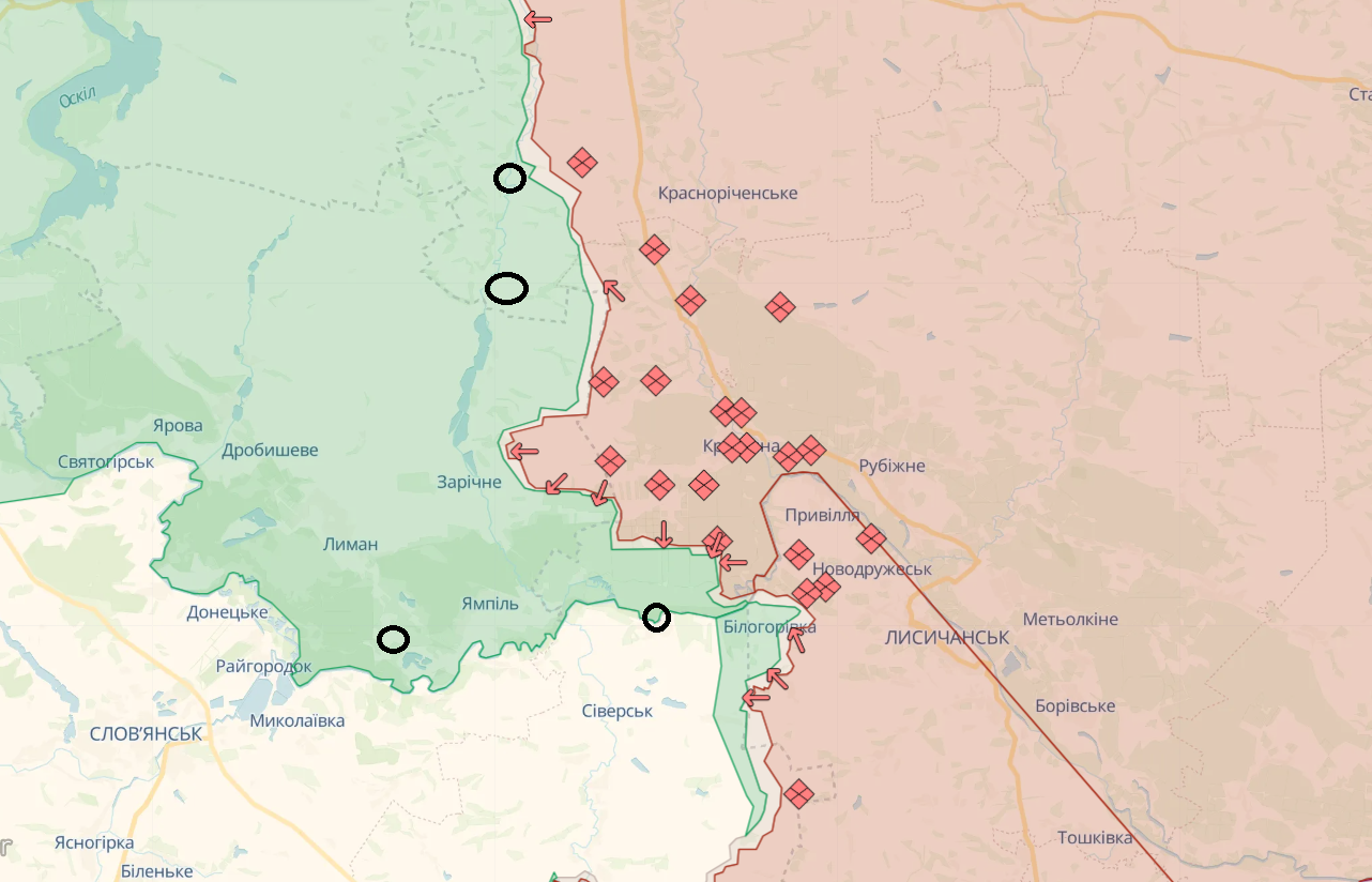 Россия активно наступает на лиманском направлении: попытки наступления на пяти участках - карта