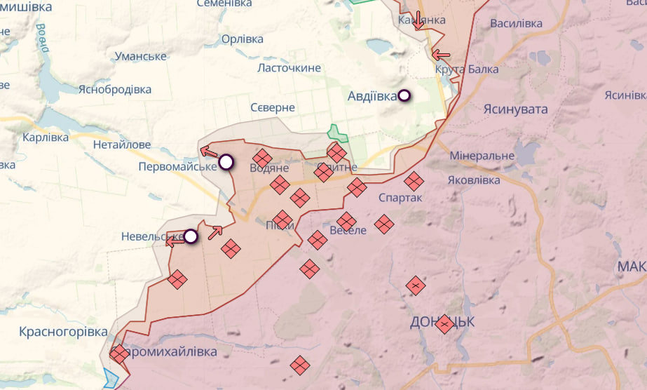 Фронт под Донецком (Карта: deepstate)