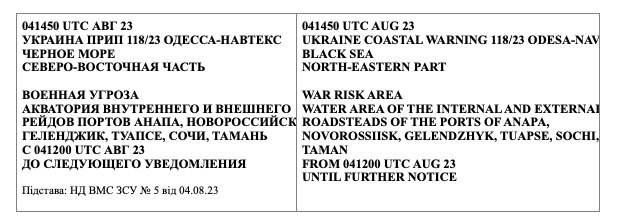 Украина официально объявила зоной военной угрозы акватории шести российских портов – карта