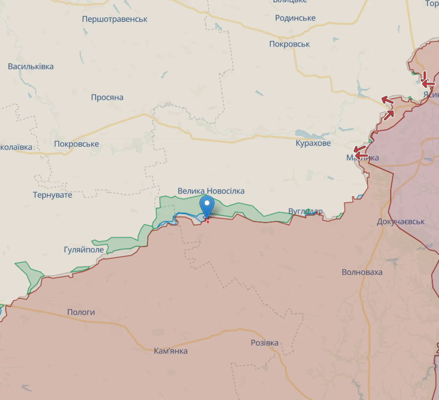 Урожайне на мапі deepstate