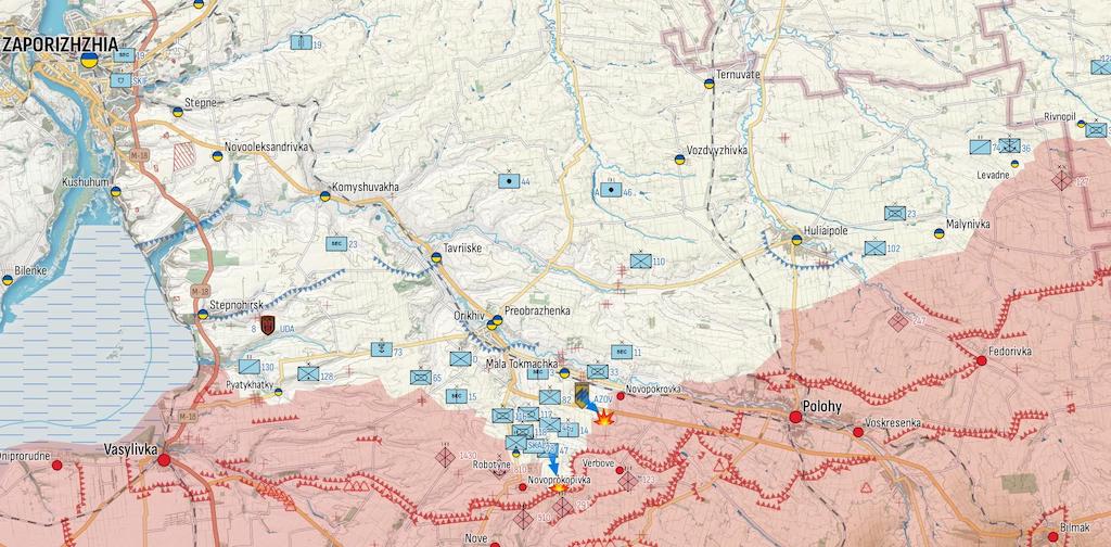 Фронт в Запорожской области (Карта: Military Land)