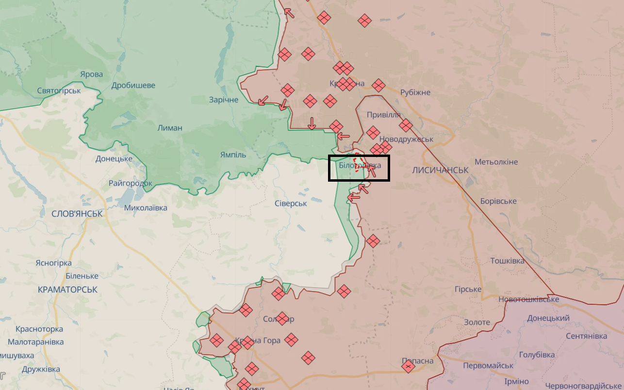 Россия пыталась вернуть утраченное у Урожайного, наступала на шести направлениях – карта