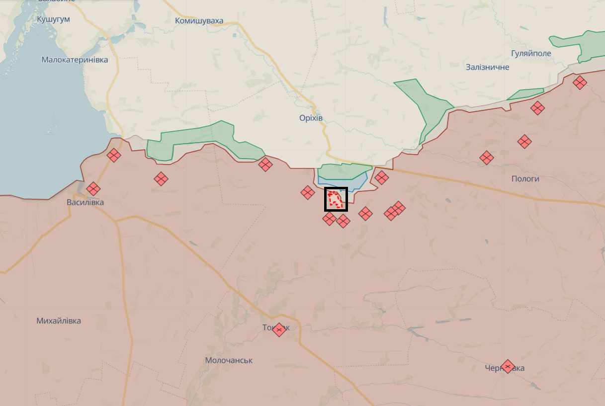 В районе села под Токмаком, где активизировались россияне, ВСУ уничтожили вертолет РФ