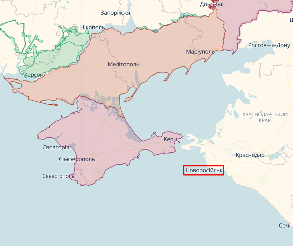 Новоросійськ на мапі deepstate