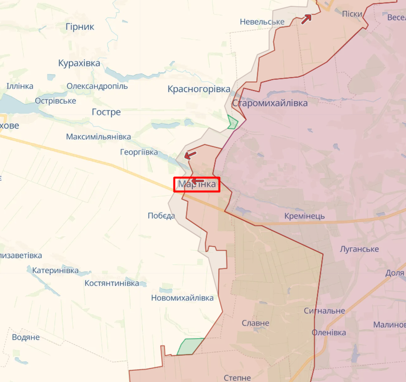 Марьинка на карте deepstate Марьинка на карте deepstate