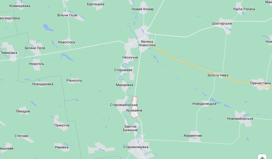 Урожайное отмечено красным (Карта: googlemaps.com)6