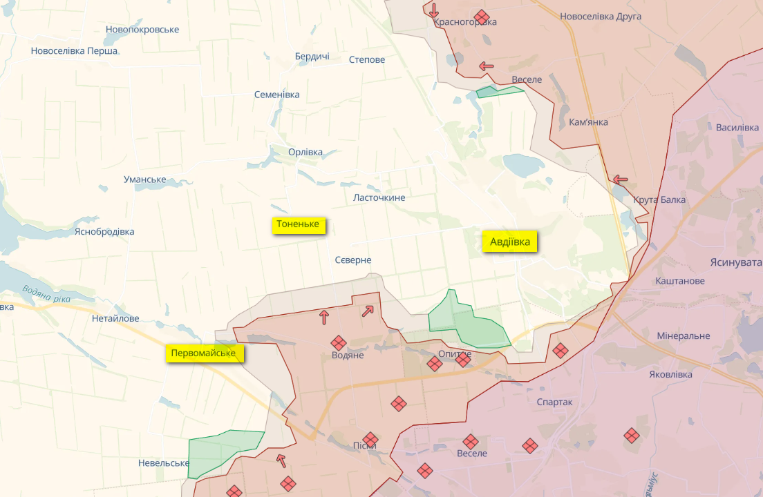 Ситуация на фронте. За сутки – 60 боевых столкновений, россияне давят в Авдеевке – карта