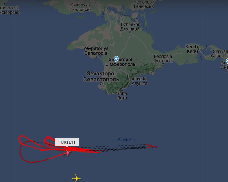 Скриншот с flightradar24