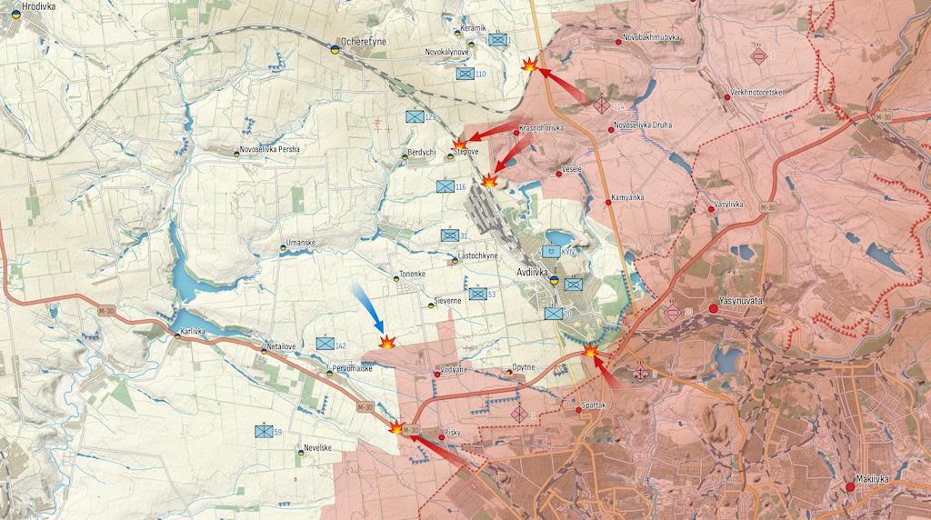 Бои за Авдеевку на карте от Military Land