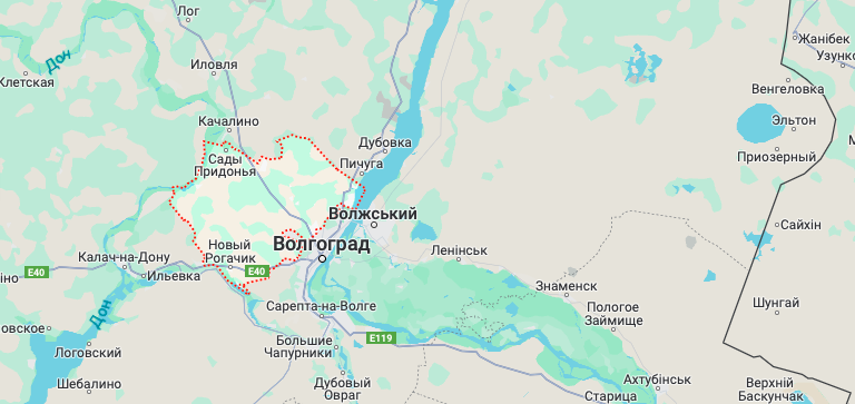 Городищенский район выделен красным (Карта: googlemaps.com)