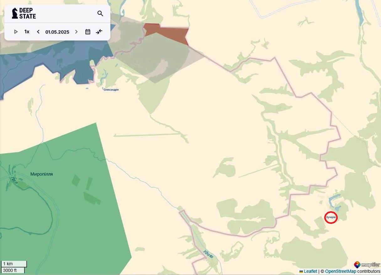 Позиции ВСУ в Курской области РФ по состоянию на 1 мая/DeepStateMAP