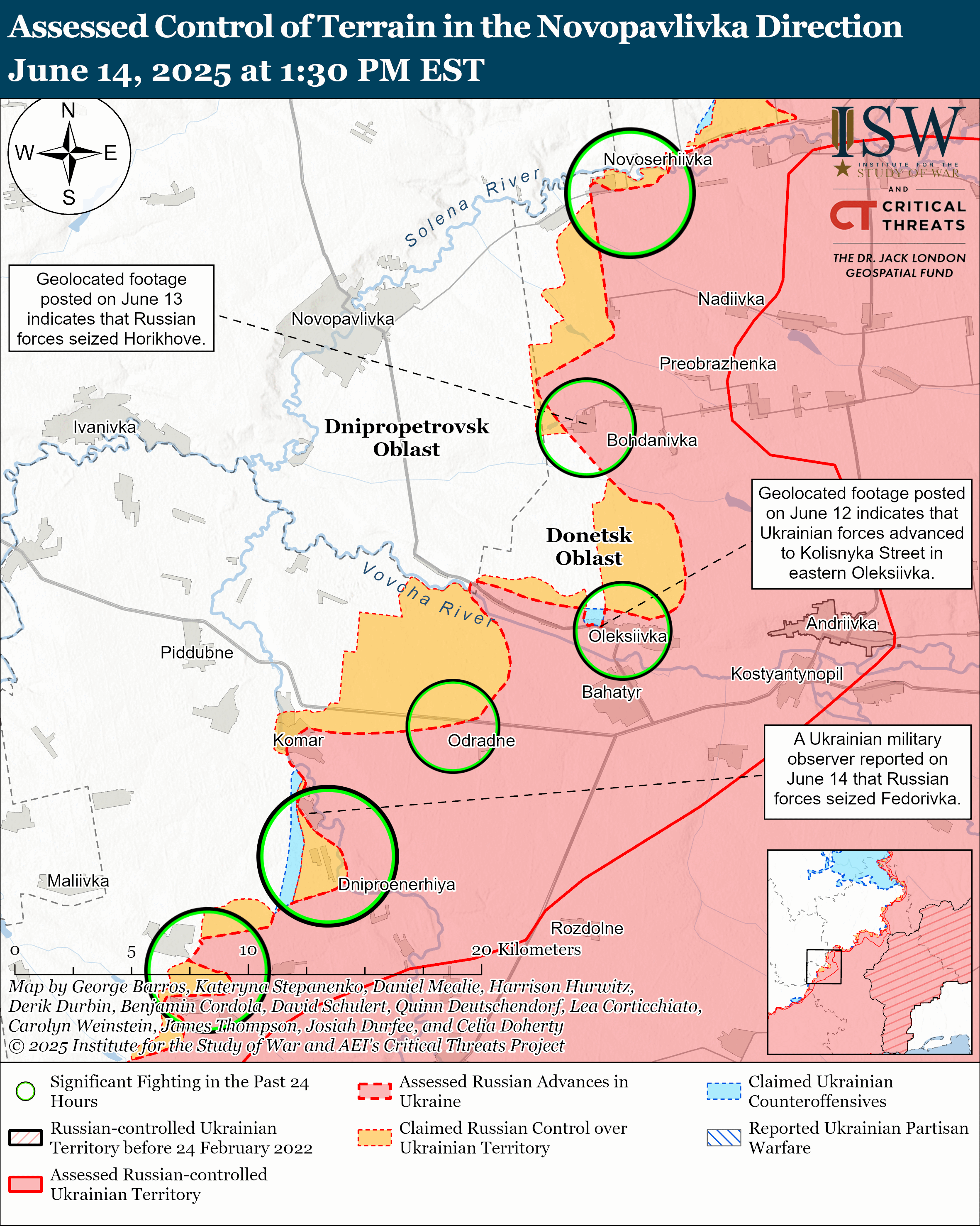 Novopavlivka Direction June 14, 2025/ISW