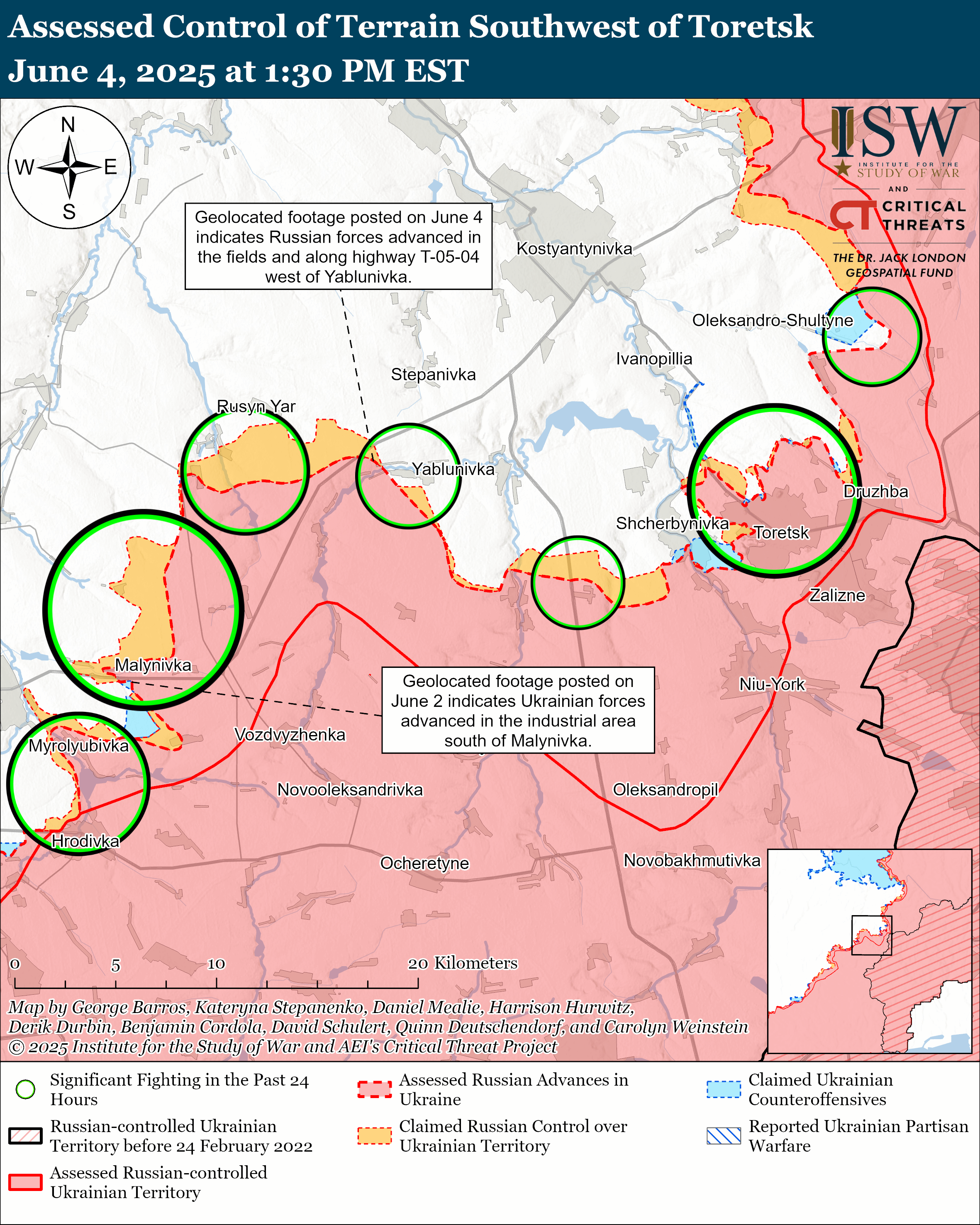 Southwest of Toretsk June 04/ISW