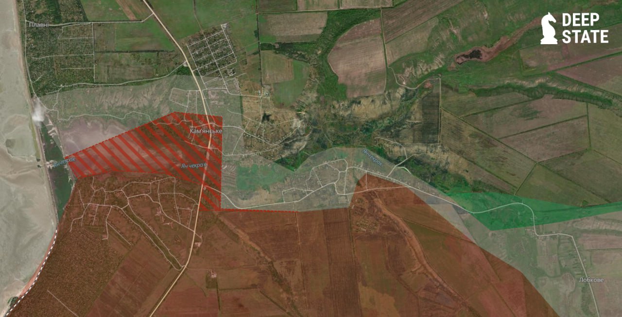 Лінія фронту на оріхівському напрямку станом на 2 липня/DeepStateMAP