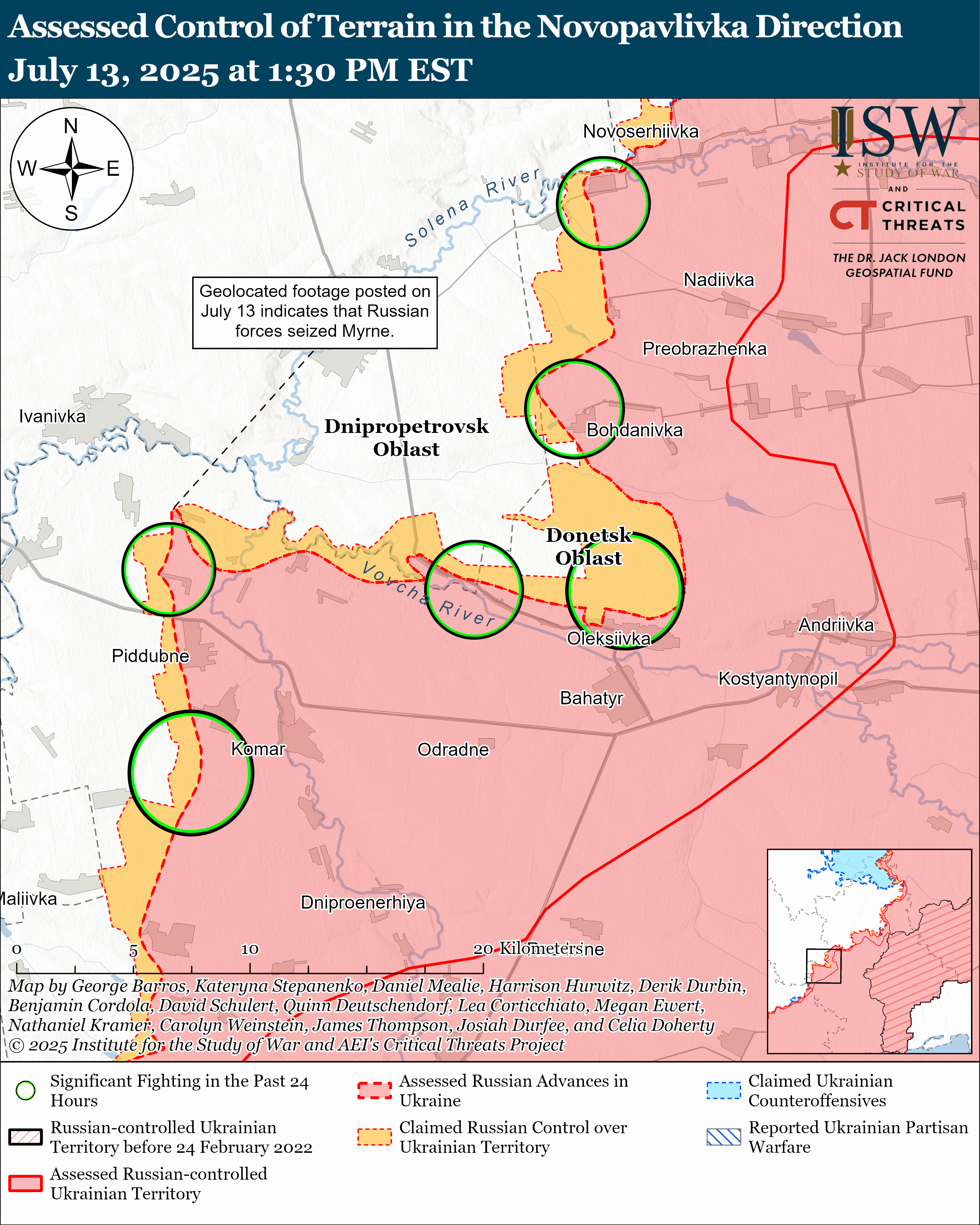 Novopavlivka Direction July 13, 2025/ISW