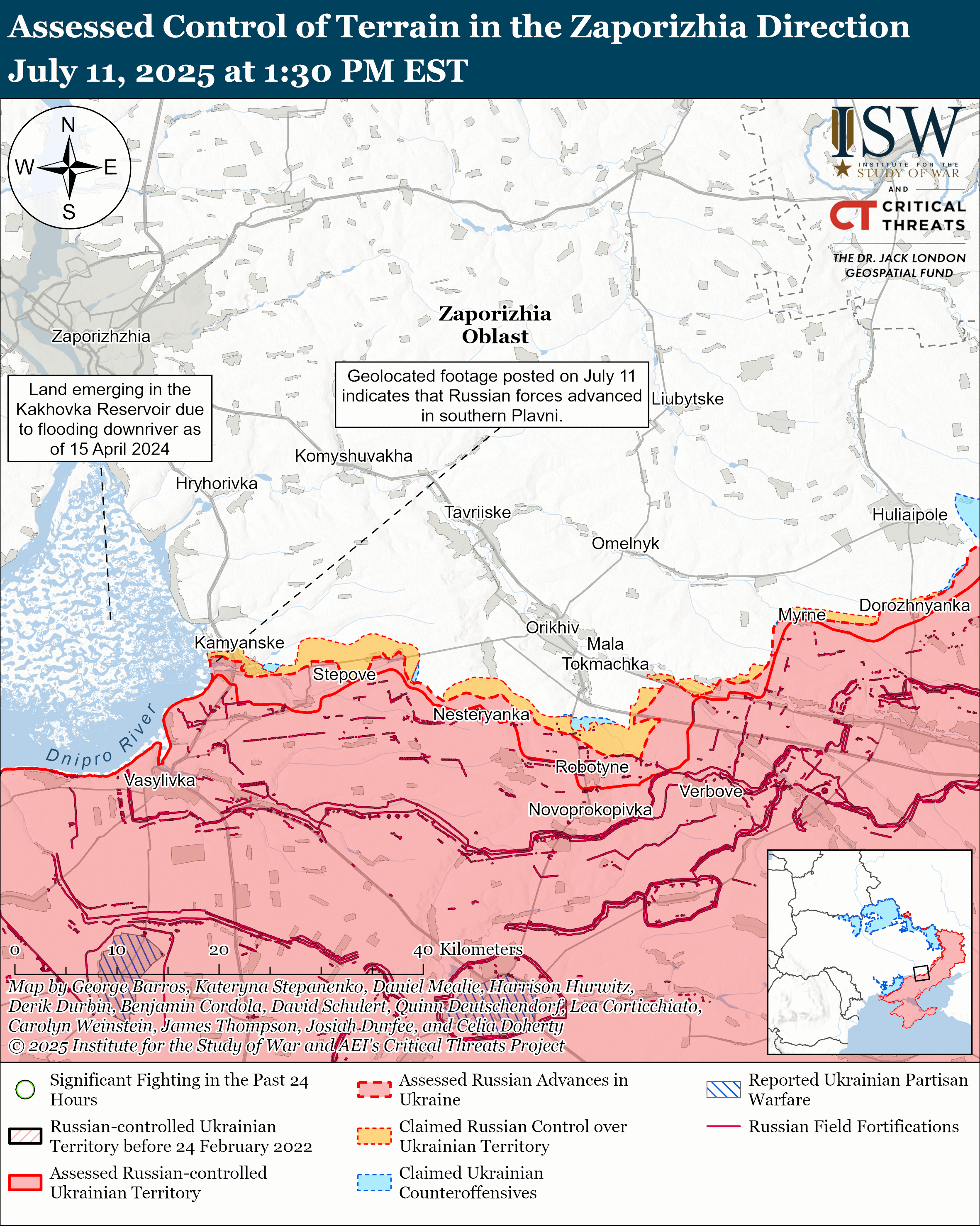 Zaporizhia Direction July 11, 2025/ISW