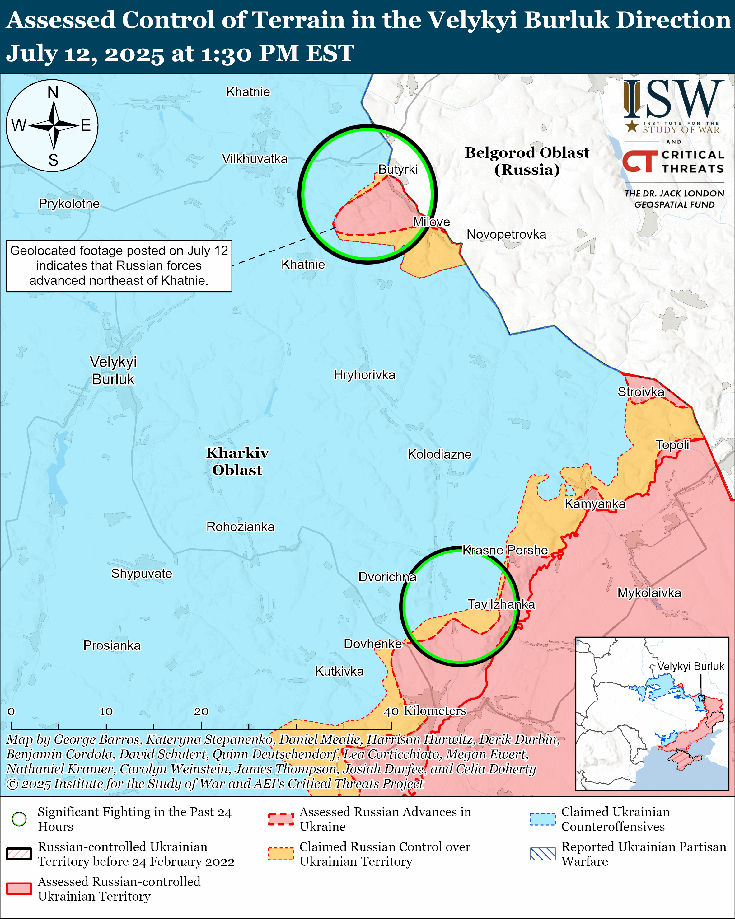 Velykyi Burluk Direction July 12, 2025/ISW