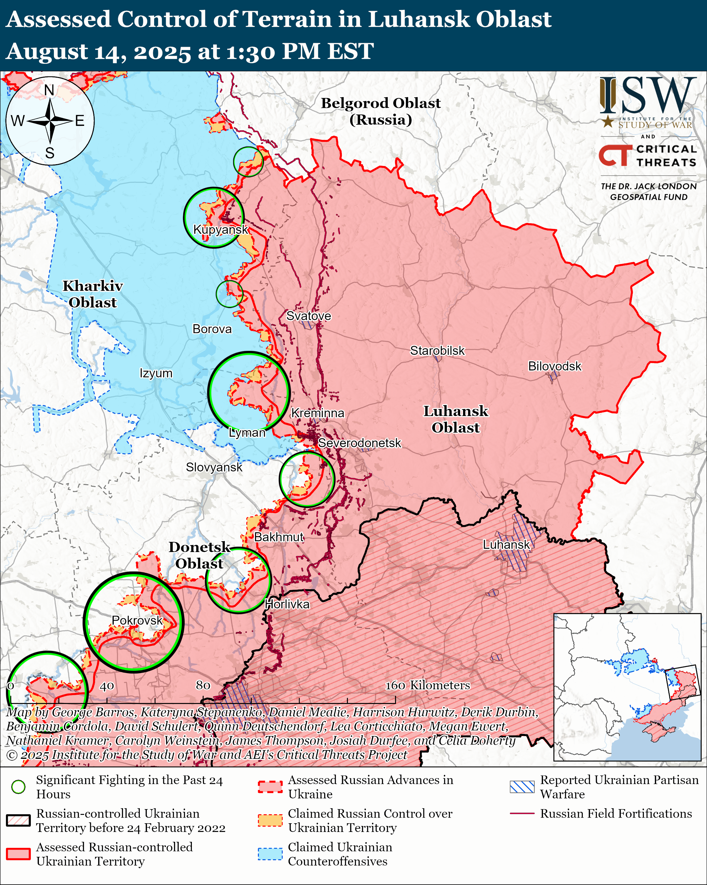 Luhansk Oblast August 14, 2025/ISW