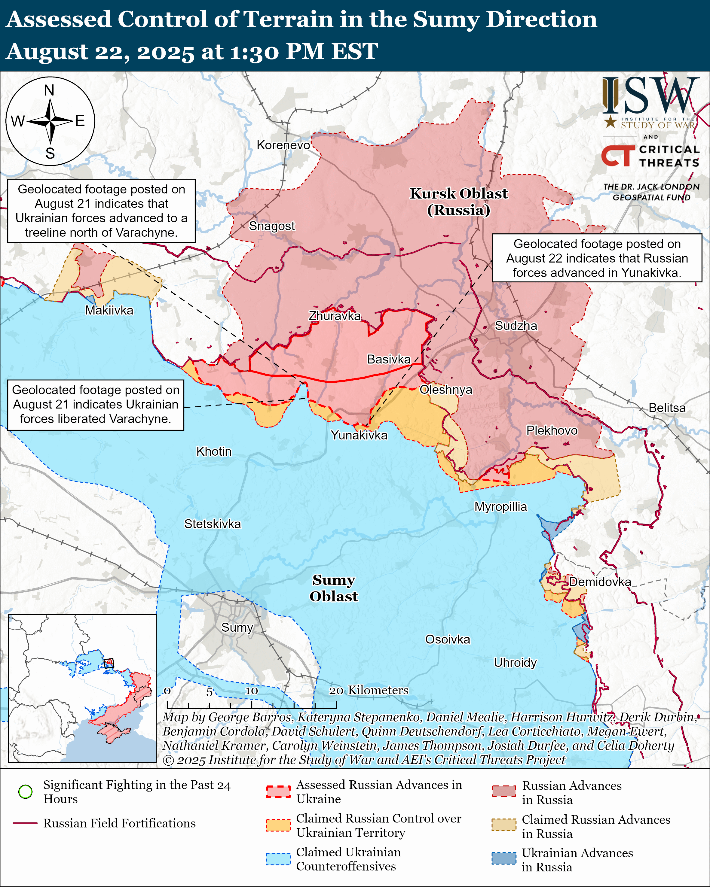 Sumy Direction August 22, 2025/ISW