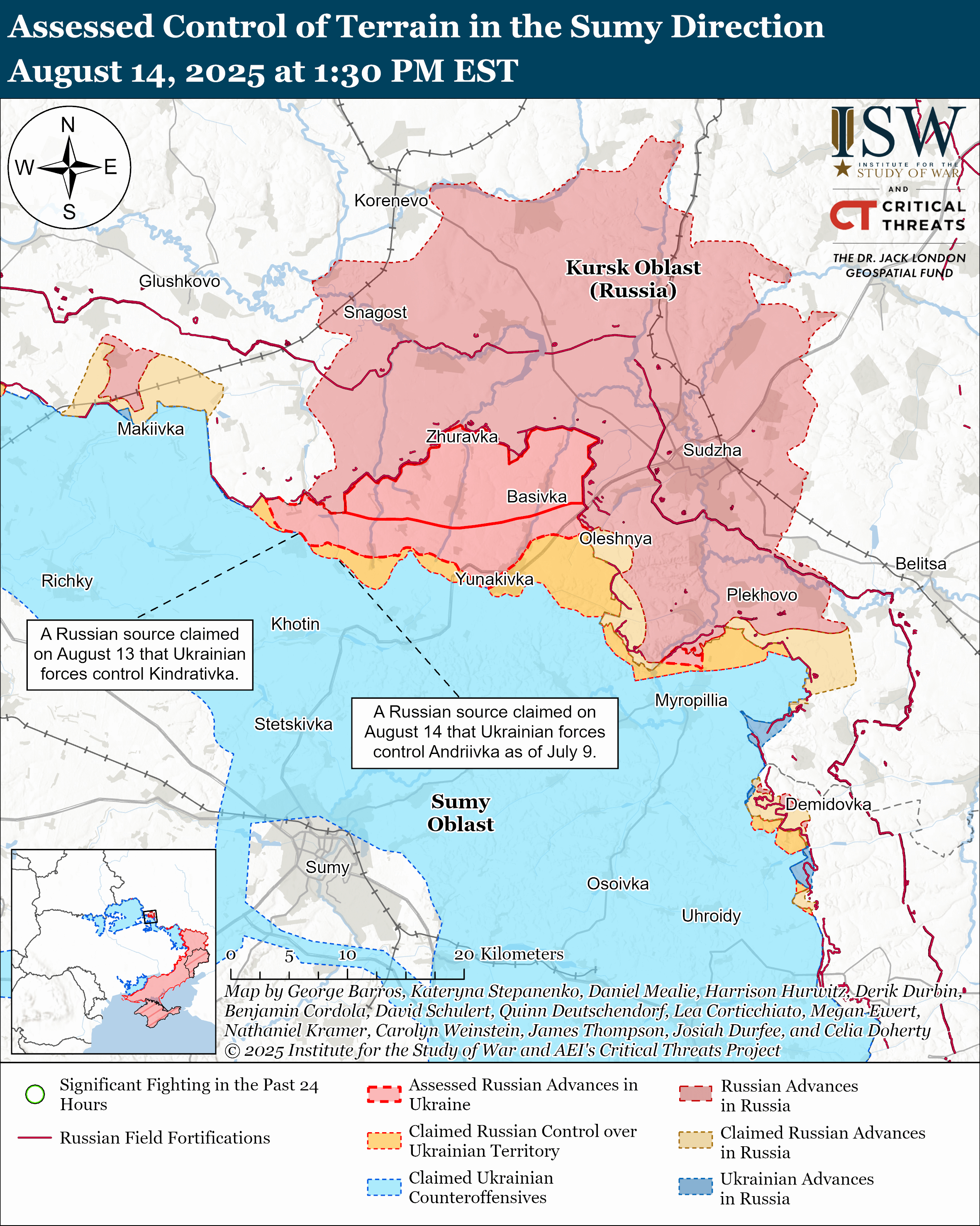 Sumy Direction August 14, 2025/ISW