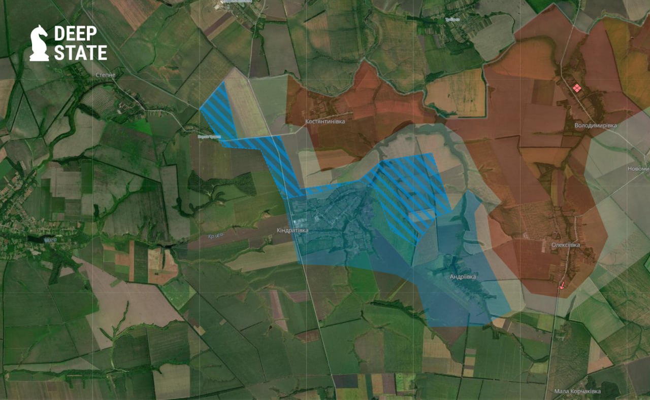 Лінія фронту на півночі Сумської області станом на 14 вересня/DeepStateMAP