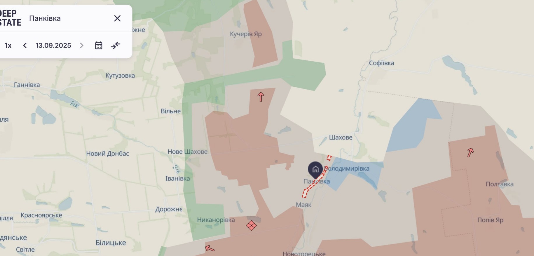 Ориентировочная карта боевых действий на 15 сентября в 11:30 / DeepStateMap