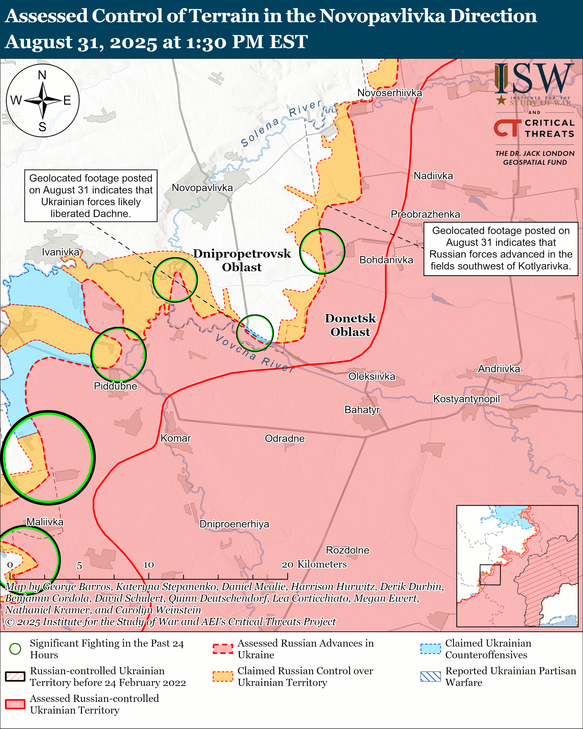 Novopavlivka Direction August 31, 2025/ISW